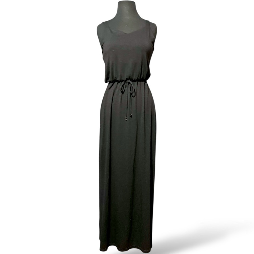 Lildy Black Tie- Waist Maxi Sleeveless Sundress | Women’s S-M